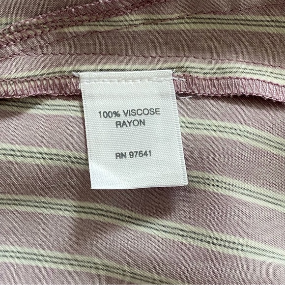 J. Jill Button Up Blouse Lavender Striped NWT Women’s L Petite - Picture 5 of 8